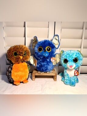 Set of 3 Medium 9-11” Ty Beanie Boos K0020